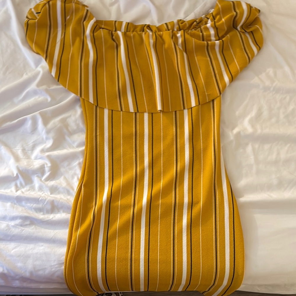 Striped Off-Shoulder Dress